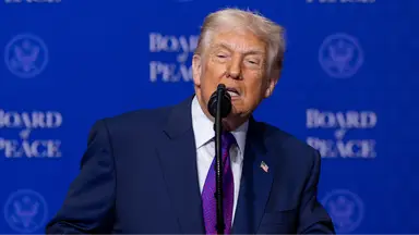 Trump goes on confusing rant about Melania and details putting hand ‘on certain part of her body’ during Board of Peace speech